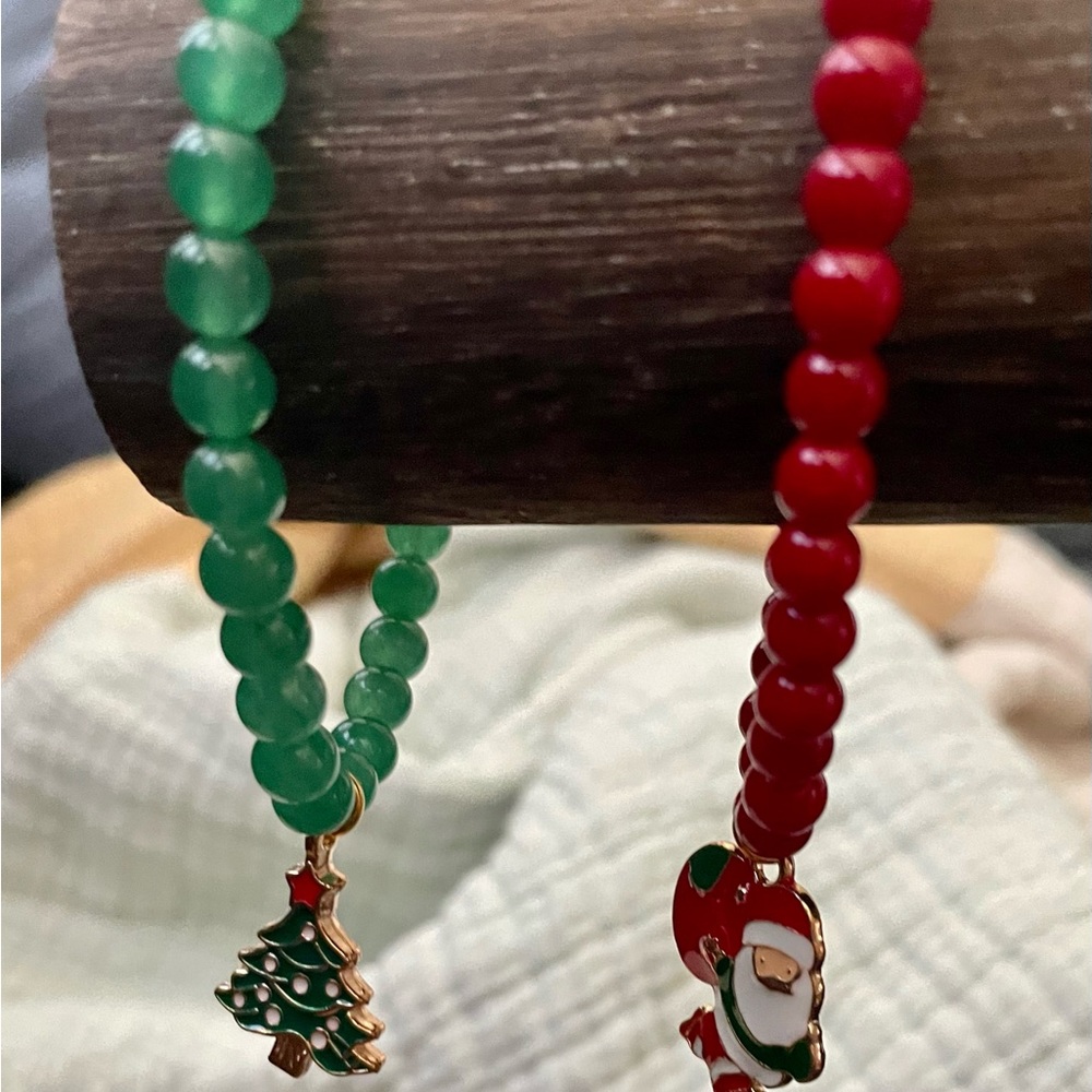 Christmas Bracelet Bundle. You get the red, green and white stretchable bracelet